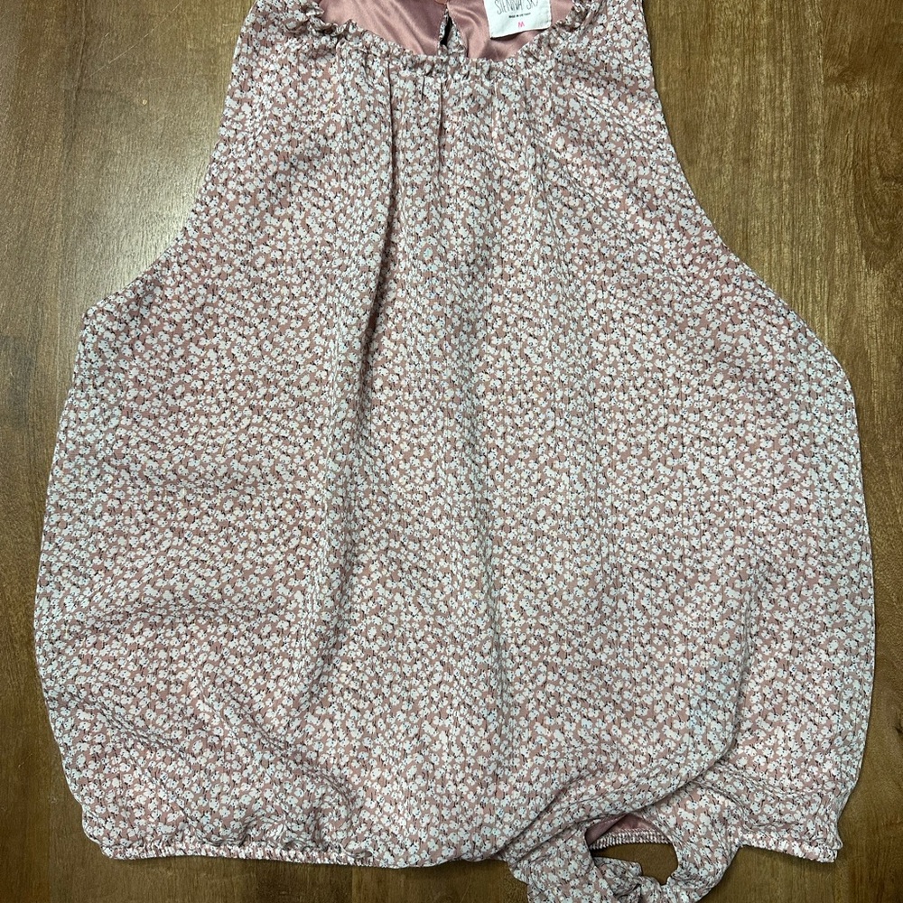 Sienna Sky Dusty Rose Floral Bubble-Hem Shirt